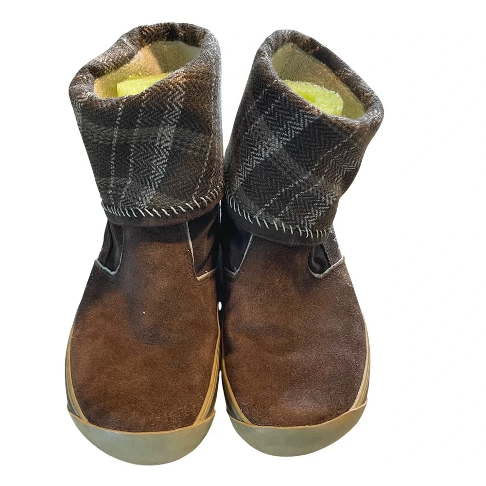 Timberland Smartwool Boots Womens 9 Brown Plaid Suede Cabin Gorpcore 24620